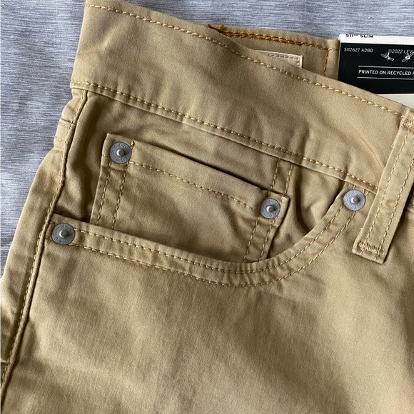 New with tags! Levis 511 Slim Fit Pants Size 32 X 32 Color Tan - Picture 4 of 8